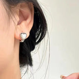 925 Silver Heart Ring Earrings Women Wedding Jewelry