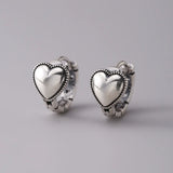 925 Silver Heart Ring Earrings Women Wedding Jewelry