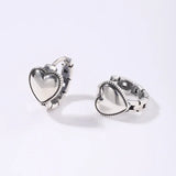 925 Silver Heart Ring Earrings Women Wedding Jewelry
