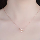 925 Sterling Silver Heart Ring Necklace For Women Pendant