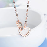 925 Sterling Silver Heart Ring Necklace For Women Pendant