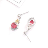 Heart Earrings Women Wedding Silver Jewelry