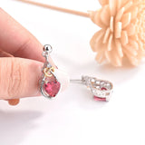 Heart Earrings Women Wedding Silver Jewelry