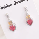 Heart Earrings Women Wedding Silver Jewelry