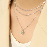 925 Sterling Silver Heart Necklaces For Women Romantic Rose Choker Pendant