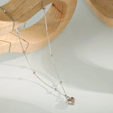 925 Sterling Silver Heart Necklaces For Women Romantic Rose Choker Pendant
