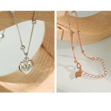 925 Sterling Silver Heart Necklaces For Women Romantic Rose Choker Pendant