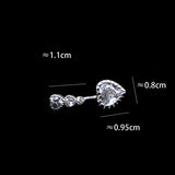 925 Silver Heart Belly Button Rings Navel Piercing