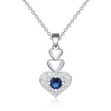 925 Silver Heart Zircon Pendant Necklace Wedding Gift