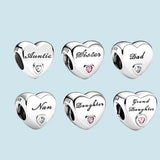925 Silver Heart Charms for Bracelet Making