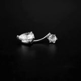 925 Silver Heart Navel Piercing Zircon Belly Button Jewelry