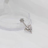 925 Silver Heart Navel Piercing Zircon Belly Button Jewelry