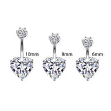 925 Silver Heart Navel Piercing Zircon Belly Button Jewelry