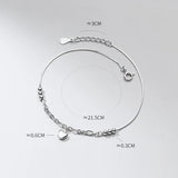 Heart-Shaped Women's Anklet Jewelry Love Foot Bracelets 21.5 CM