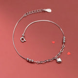 Heart-Shaped Women's Anklet Jewelry Love Foot Bracelets 21.5 CM