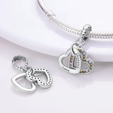 925 Sterling Silver Heart Pendant Charm Beads for Bracelet Necklace