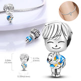 925 Sterling Silver Heart Pendant Charm Beads for Women Jewelry