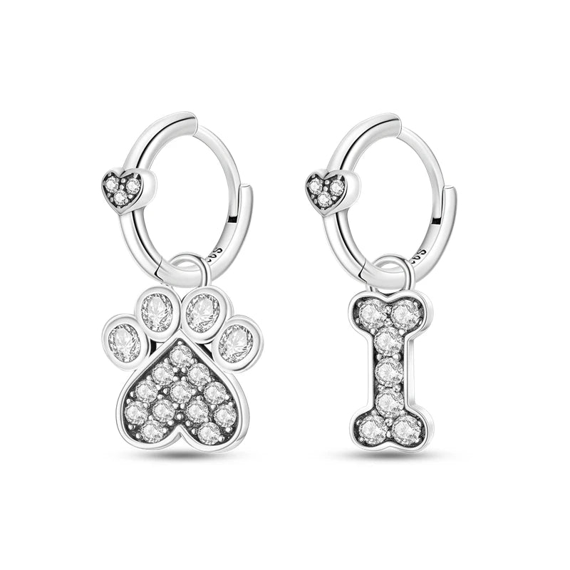 925 Silver Heart Cross Hoop Earrings Zirconia Women Jewelry