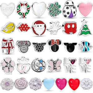 925 Silver Heart Star Daisy Bee Locket Charm for Bracelet Necklace