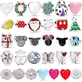925 Silver Heart Star Daisy Bee Locket Charm for Bracelet Necklace