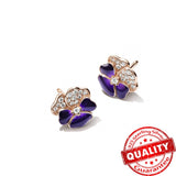 925 Silver Heart & Star Earrings Rose Stud Flower Pansy Women Jewelry Gift