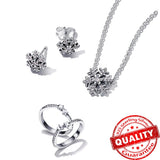 925 Silver Heart & Star Earrings Rose Stud Flower Pansy Women Jewelry Gift