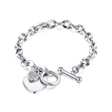 925 Silver Heart Stud Bracelet DIY Jewelry for Women Necklace