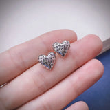 925 Sterling Silver Heart Stud Earrings for Girls EH064