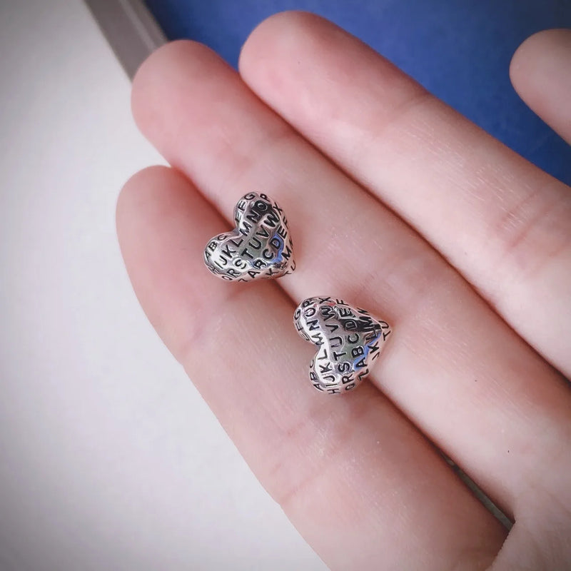 925 Sterling Silver Heart Stud Earrings for Girls EH064