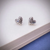 925 Sterling Silver Heart Stud Earrings for Girls EH064