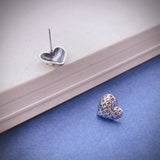 925 Sterling Silver Heart Stud Earrings for Girls EH064