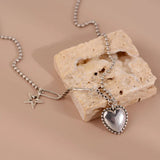 925 Silver Heart Tassel Choker Necklace For Women Fine Jewelry