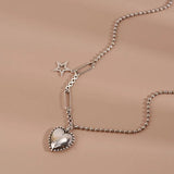 925 Silver Heart Tassel Choker Necklace For Women Fine Jewelry