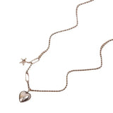 925 Silver Heart Tassel Choker Necklace For Women Fine Jewelry
