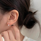 925 Silver Heart Tassel Drop Earrings Women Trending Love Shape Summer Jewelry