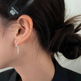 925 Silver Heart Tassel Drop Earrings Women Trending Love Shape Summer Jewelry