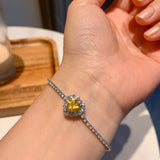 925 Silver Heart Zircon Bracelet Women Valentines Gift Kpop Encanto