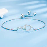 925 Silver Heart Zircon Bracelet