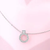 925 Silver Zircon Heart Pendant Necklace Women Rose Plating Jewelry