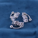 925 Silver Heart Zircon Navel Belly Button Piercing Women Jewelry