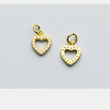 925 Sterling Silver Heart Zircon Women Dangle Charms Decoration