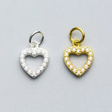 925 Sterling Silver Heart Zircon Women Dangle Charms Decoration
