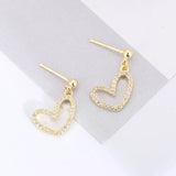925 Silver Heart Stud Earrings For Women Jewelry