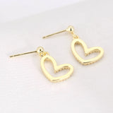 925 Silver Heart Stud Earrings For Women Jewelry