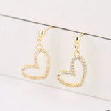 925 Silver Heart Stud Earrings For Women Jewelry