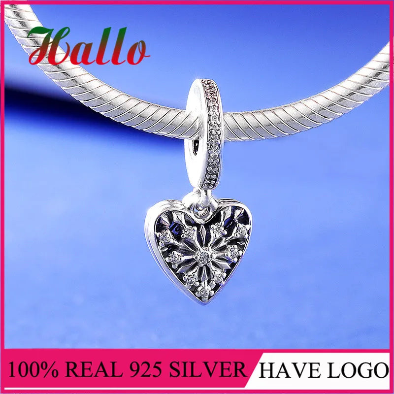 925 Sterling Silver Heart of Winter Pendant Charm Bead
