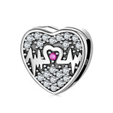 925 Silver Heart Clips Charms for Reflexions Bracelet