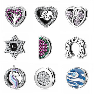 925 Silver Heart Clips Charms for Reflexions Bracelet