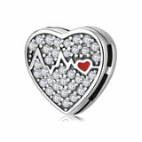 925 Silver Heart Clips Charms for Reflexions Bracelet