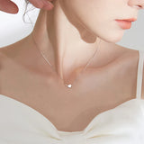 925 Silver Heart Necklace Star Pendant Clavicle Chain